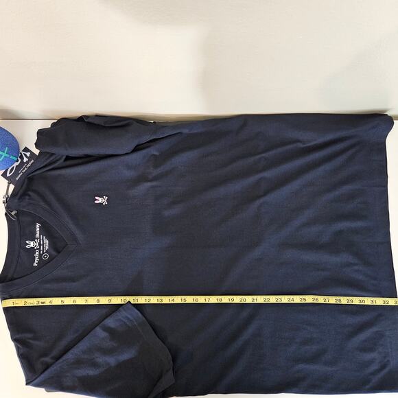 Psycho Bunny V-Neck Logo Pima Cotton T-Shirt Navy Blue | Big Man XXXL - Picture 8 of 16
